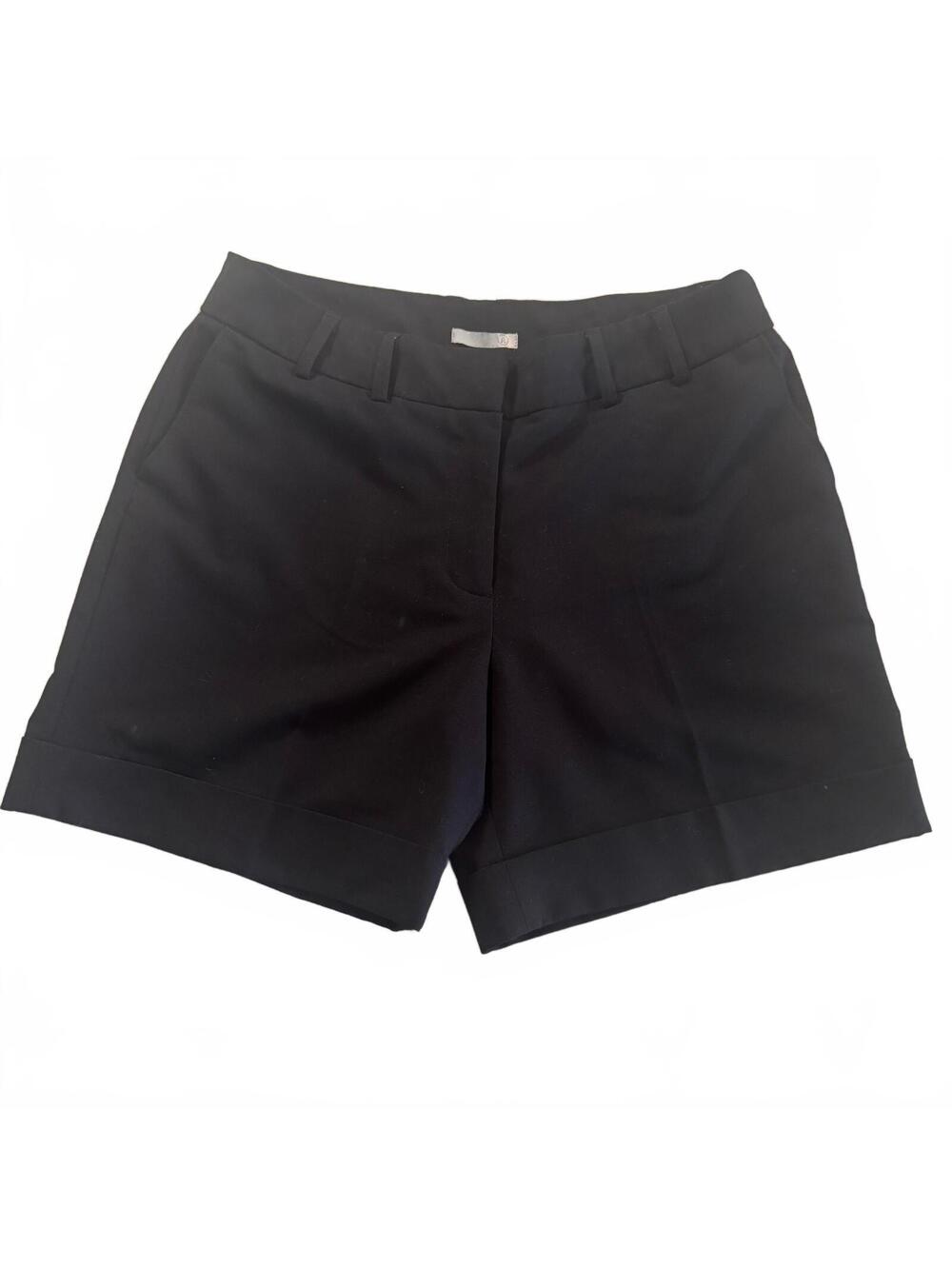 La Redoute Black Tailored Shorts 10 42 Cuffed Trouser Smart Parisian Office